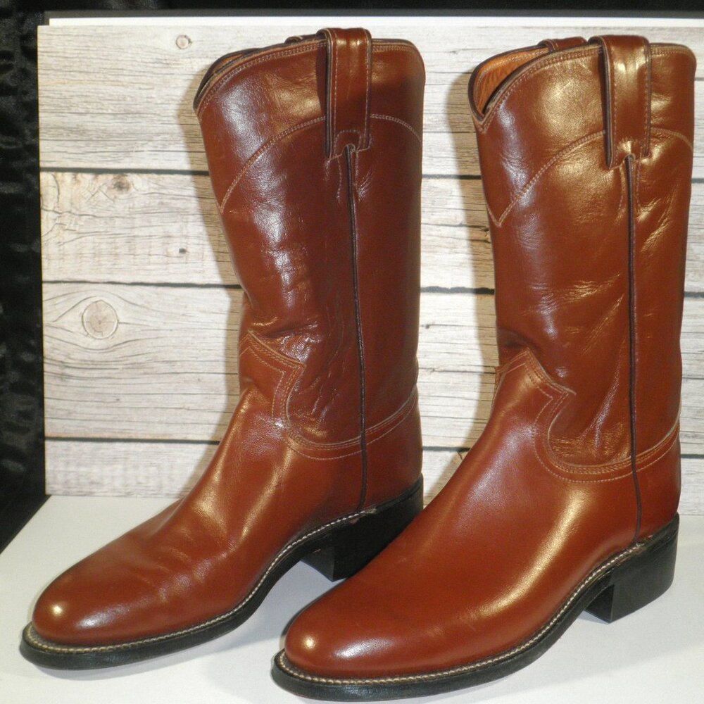 Justin Roper 3802 42816 Brown Cowboy Boots Size 5A New-Old-Stock